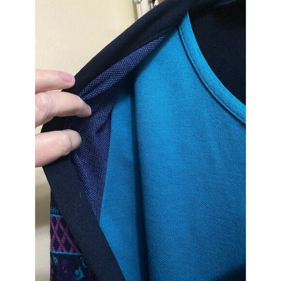 Vintage Women's Alfred Dunner Cardigan Sweater Turquoise Navy Purple 2X Button - Picture 7 of 12